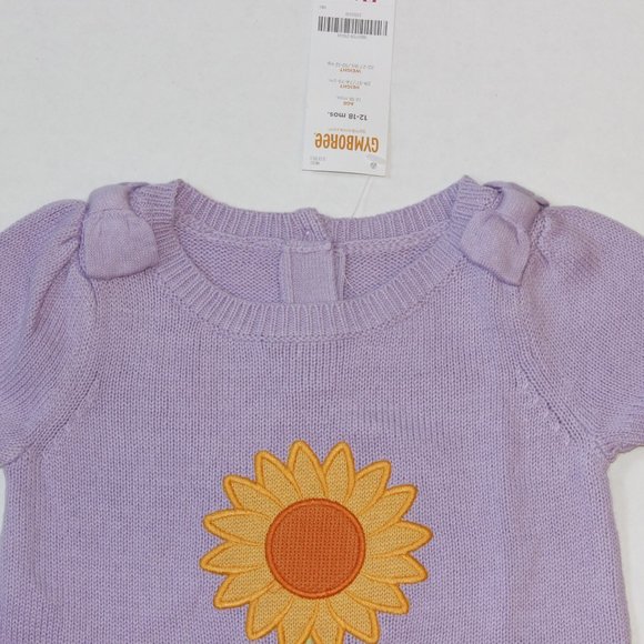 NWT Gymboree 12-18M sweater dress tights set Sunflower Smiles - Picture 2 of 8